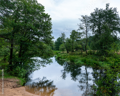 Small forest river in Mink region Belarus 