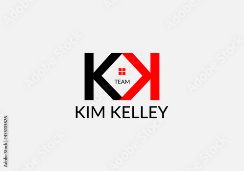  Abstract KK letter modern emblem real estate logo design