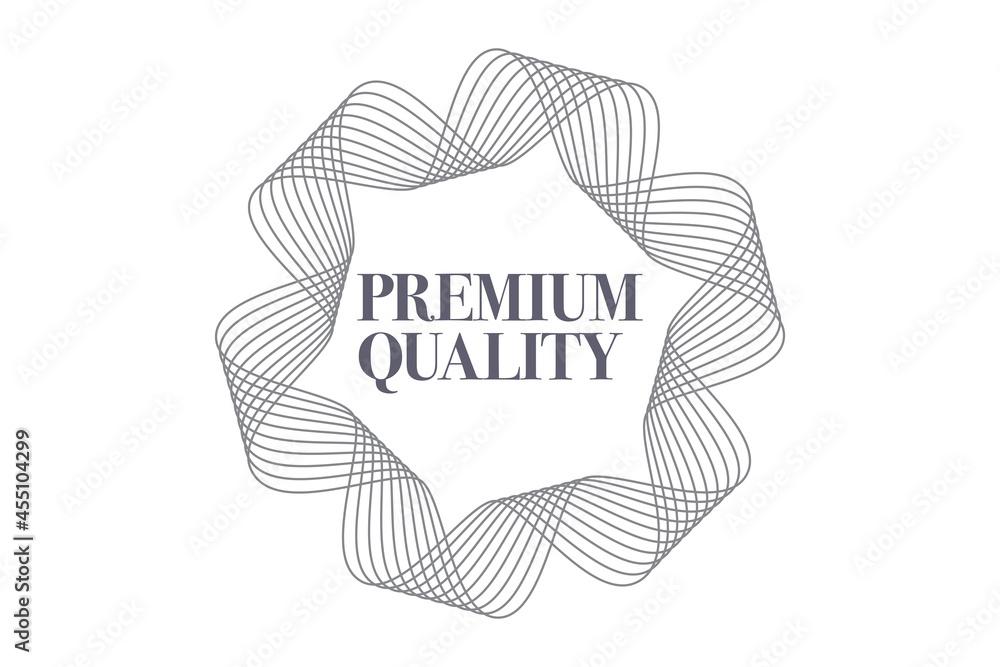 Simple, elegant, minimal graphic design of a saying "Premium Quality ...