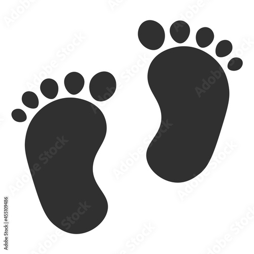 baby footprints template in black with flat design so it looks simpler