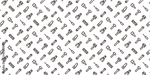 Tool icon pattern background for website or wrapping paper (Monotone version)