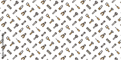 Tool icon pattern background for website or wrapping paper (Color icon version)