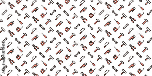 Tool icon pattern background for website or wrapping paper (Color icon version)