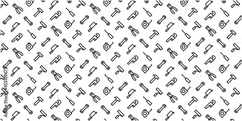 Tool icon pattern background for website or wrapping paper (Monotone version)
