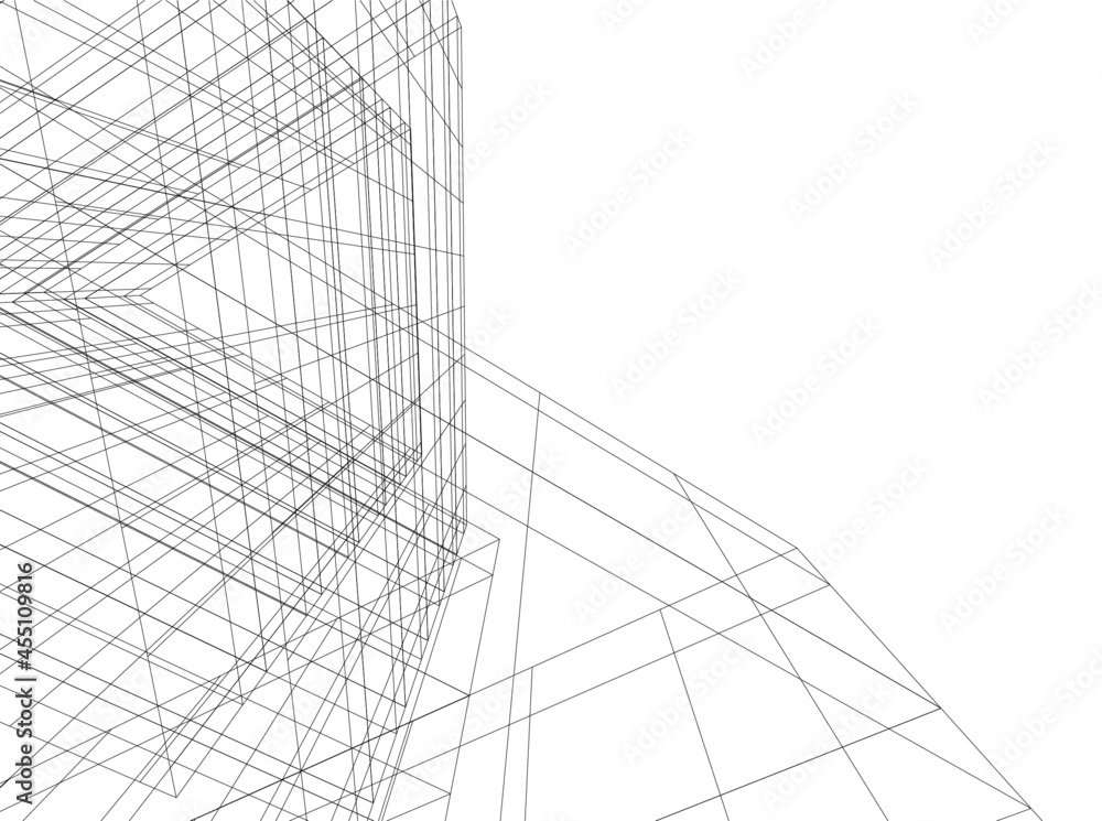 modern architecture building 3d illustration modern architecture building 3d illustration