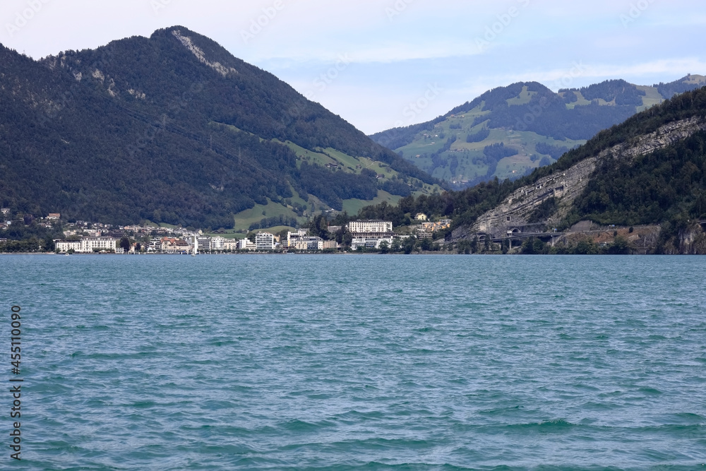 Brunnen by Lake Lucerne in Switzerland