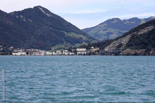 Brunnen by Lake Lucerne in Switzerland