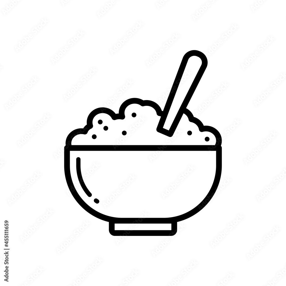 rice bowl icon vector design template rice bowl icon vector design template