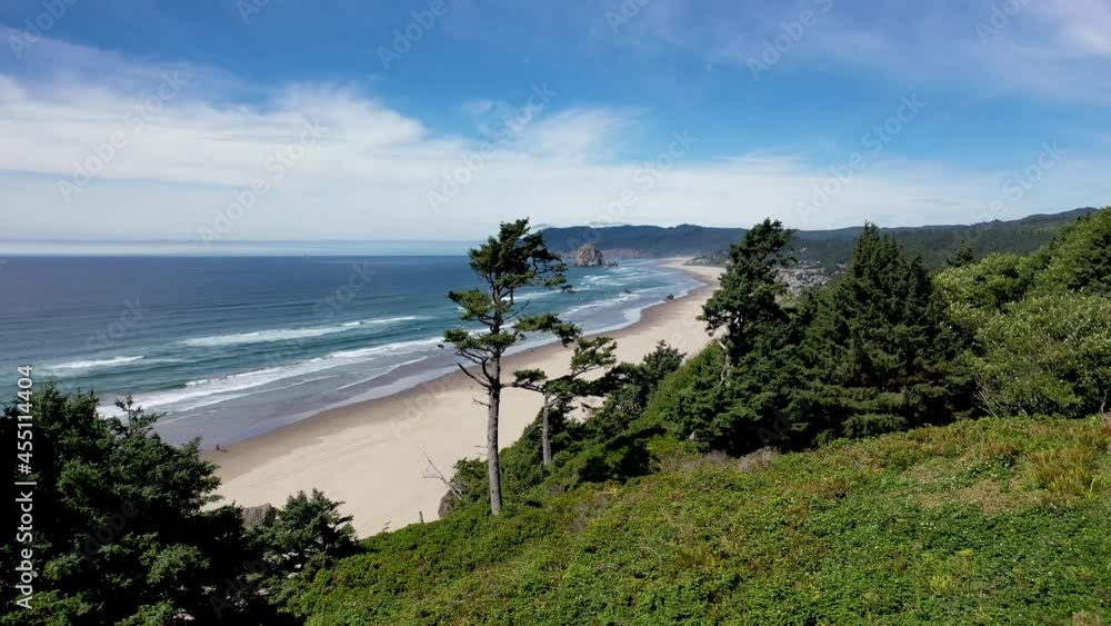 Aerial view of the Oregon coast taken from the viewpoint off highway 101 south of Haystack Rock Aerial view of the Oregon coast taken from the viewpoint off highway 101 south of Haystack Rock