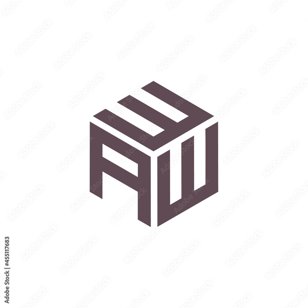 Fototapeta premium Hexagon logo with the letters WAW design