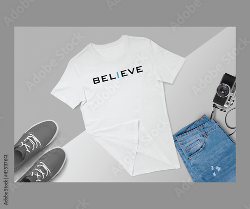 Believe T-Shirt Design. Letter Design.
