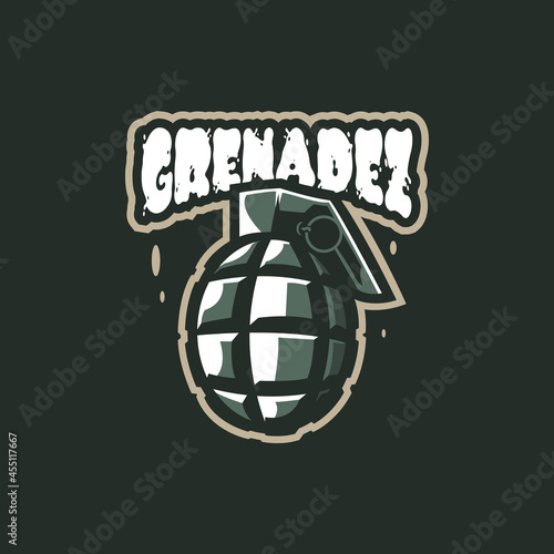 Grenade mascot logo design vector with modern illustration concept style for badge, emblem and t shirt printing. Grenade illustration.