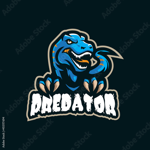 Raptor mascot logo design vector with modern illustration concept style for badge, emblem and t shirt printing. angry raptor illustration for sport and esport team.
