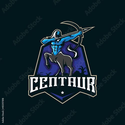 Centaur mascot logo design vector with modern illustration concept style for badge, emblem and t shirt printing. Centaur illustration for sport and esport team.