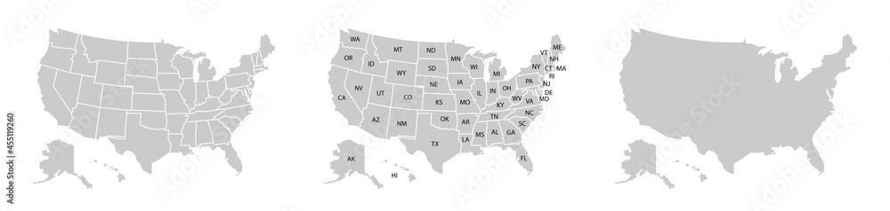 USA map vector illustration. United States of America silhouette. High ...