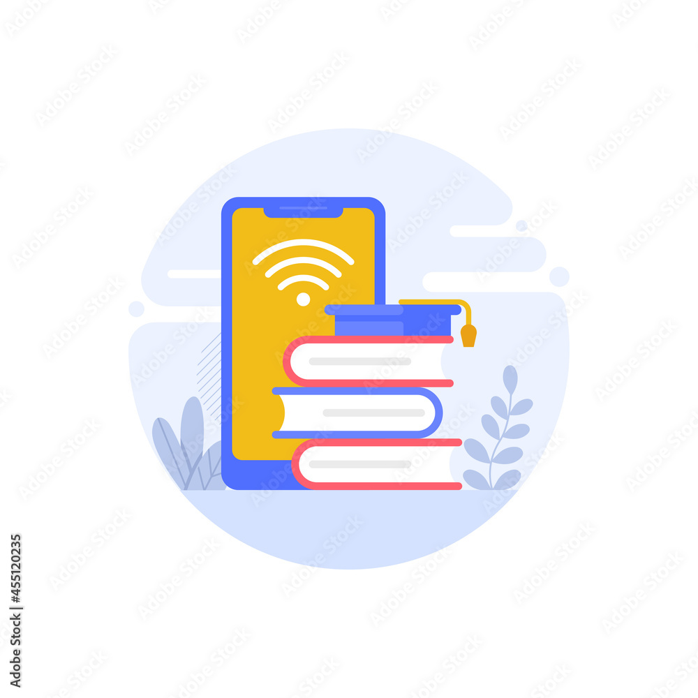 Online Education vector flat conceptual icon style illustration. EPS 10 file Online Education vector flat conceptual icon style illustration. EPS 10 file
