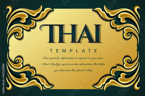Decorative  vintage frame for invitations, frames, menus, labels and websites. Elegant vector element Eastern style, place for text. Thai traditional