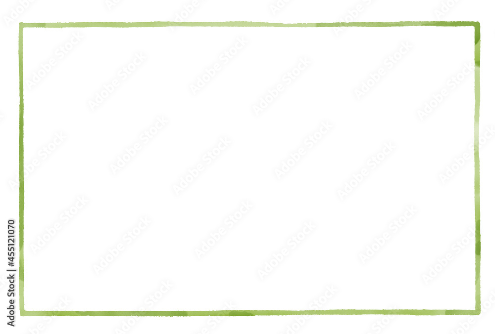 水彩フレーム シンプルな黄緑の枠 装飾 Stock Illustration Adobe Stock