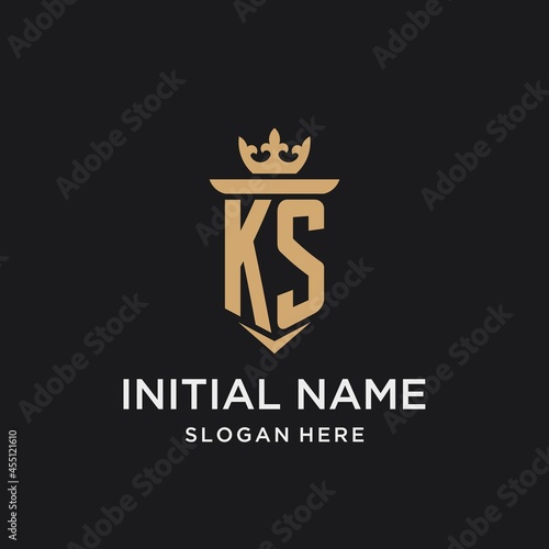 KS monogram with medieval style, luxury and elegant initial logo design