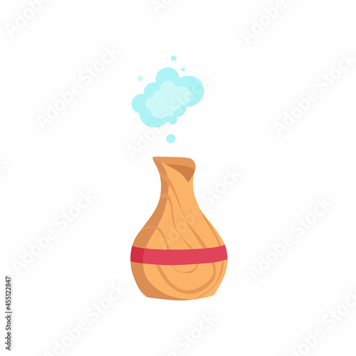 An air humidifier. A system for humidifying dry air in the room. Cartoon vector illustration.