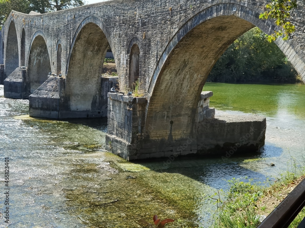 bridge old arched in arta city greece
