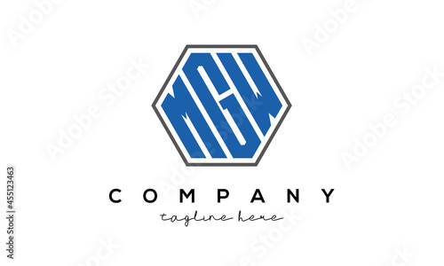 letters MGW creative polygon logo victor template photo