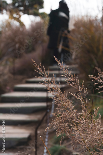 man walking in the stairs