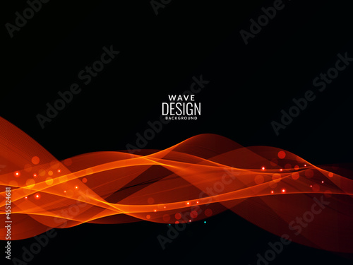 Abstract redish orange light flowing stylish wave modern illustration pattern background