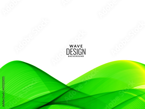 Green flowing stylish wave in white background illustration pattern