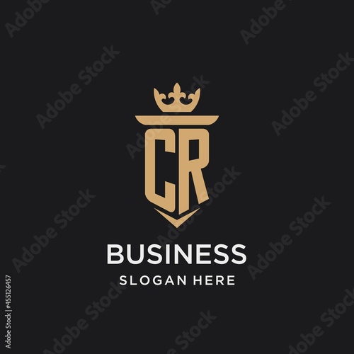 CR monogram with medieval style, luxury and elegant initial logo design
