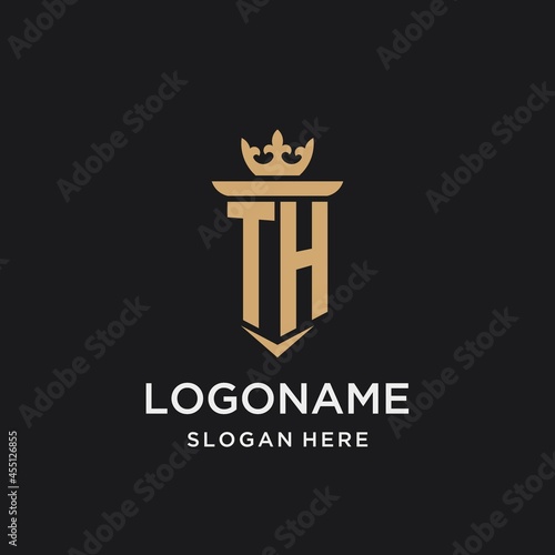 TH monogram with medieval style, luxury and elegant initial logo design