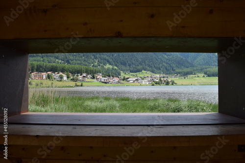 View of the Haidersee and Stankt Valentin; Italy; Dolomites photo