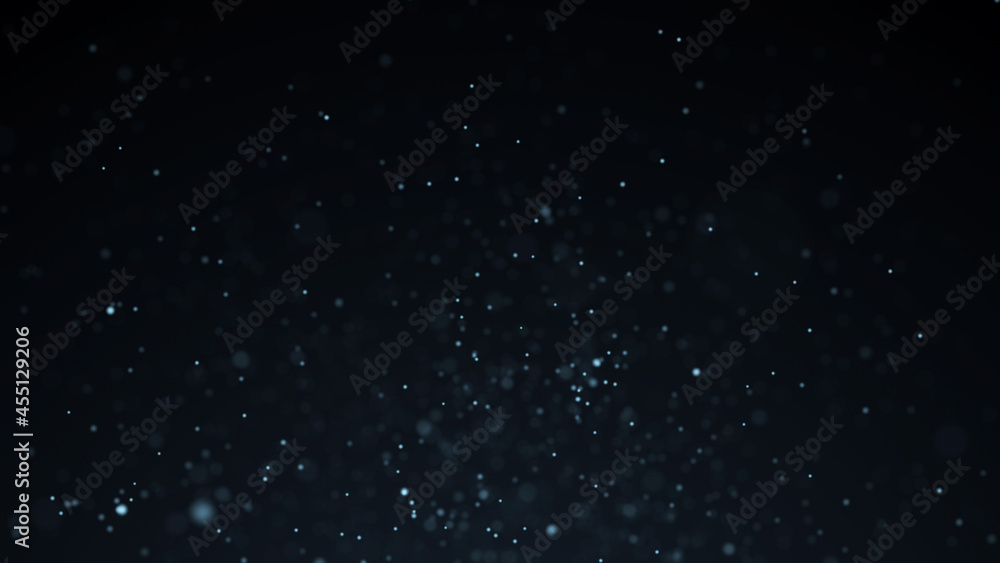 Fototapeta premium Dust particle glow. Energy flow on a black background. Abstract background of particles. 3D rendering.