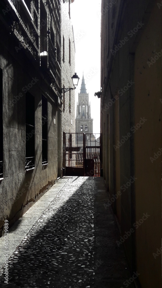 narrow street in toledo city spain narrow street in toledo city spain