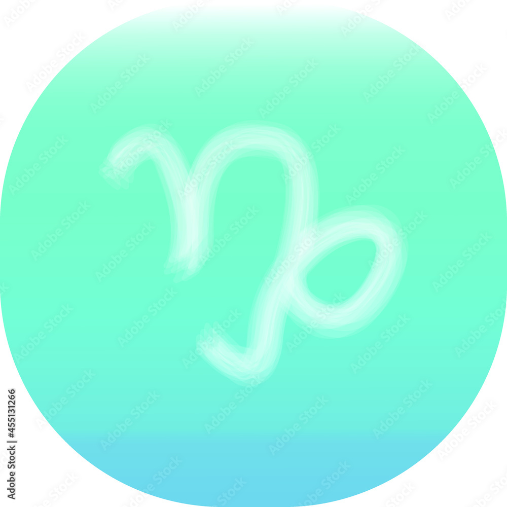 Zodiac sign Capricorn on a light blue background . Zodiac background with a gradient. White Zodiac sign. Vector illustration Zodiac sign Capricorn on a light blue background . Zodiac background with a gradient. White Zodiac sign. Vector illustration