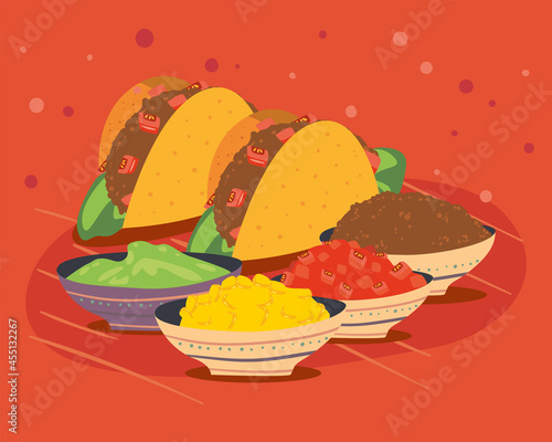 mexican tacos and ingredients