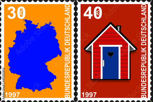 Zwei Briefmarken photo