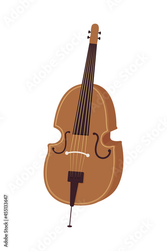 Violoncello musical instrument semi flat color vector object. Full sized item on white. Symphony orchestra. Cello isolated modern cartoon style illustration for graphic design and animation