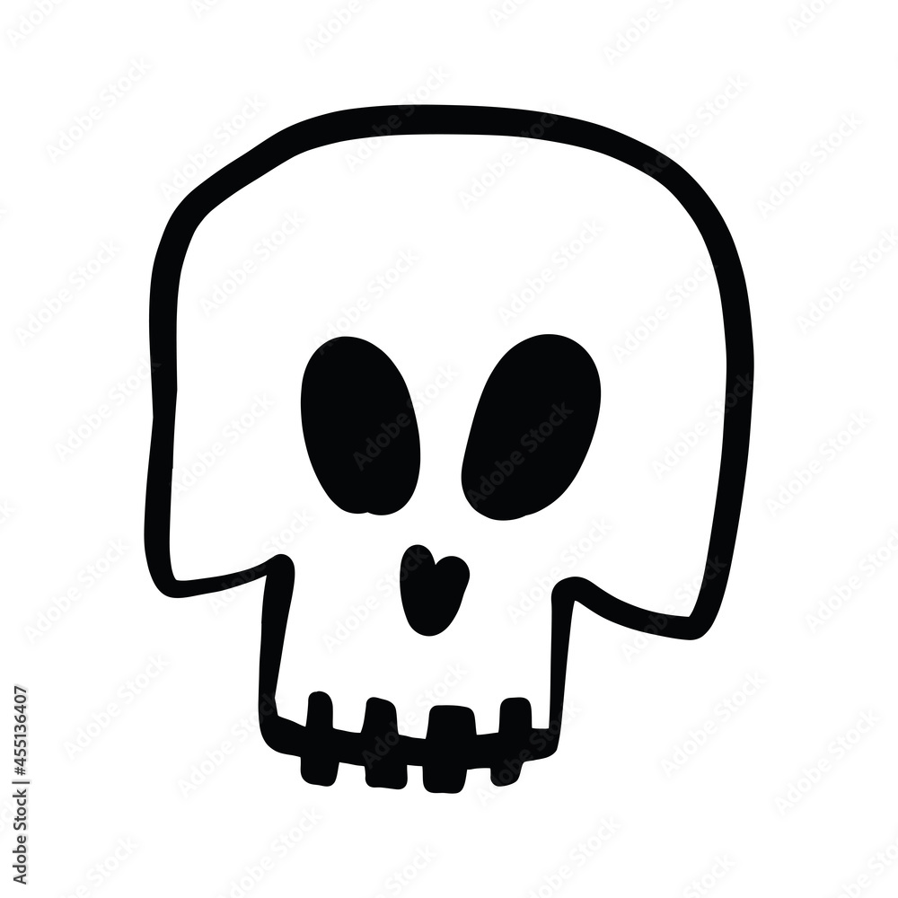 Skull simple illustration, doodle vector illustration. Drawn by hand. Isolated on white background. Happy Halloween
Skull simple illustration, doodle vector illustration. Drawn by hand. Isolated on white background. Happy Halloween