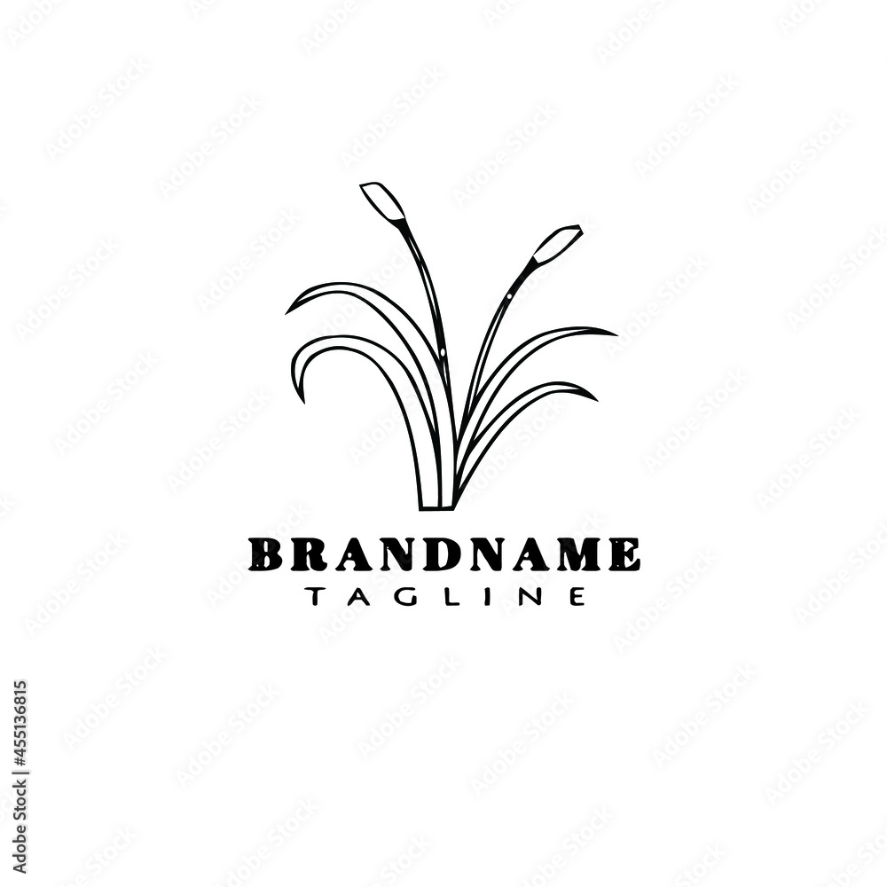 cattail cartoon logo design template icon cute isolated vector illustration cattail cartoon logo design template icon cute isolated vector illustration