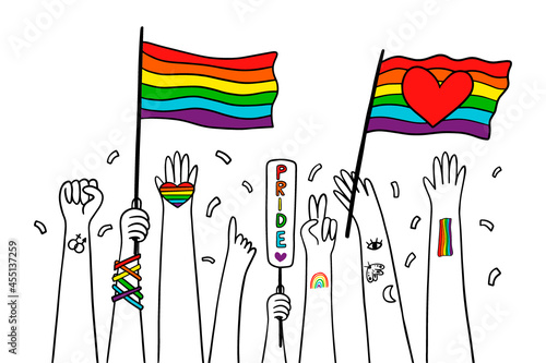 Pride parade concept. LGBTQ community. photo