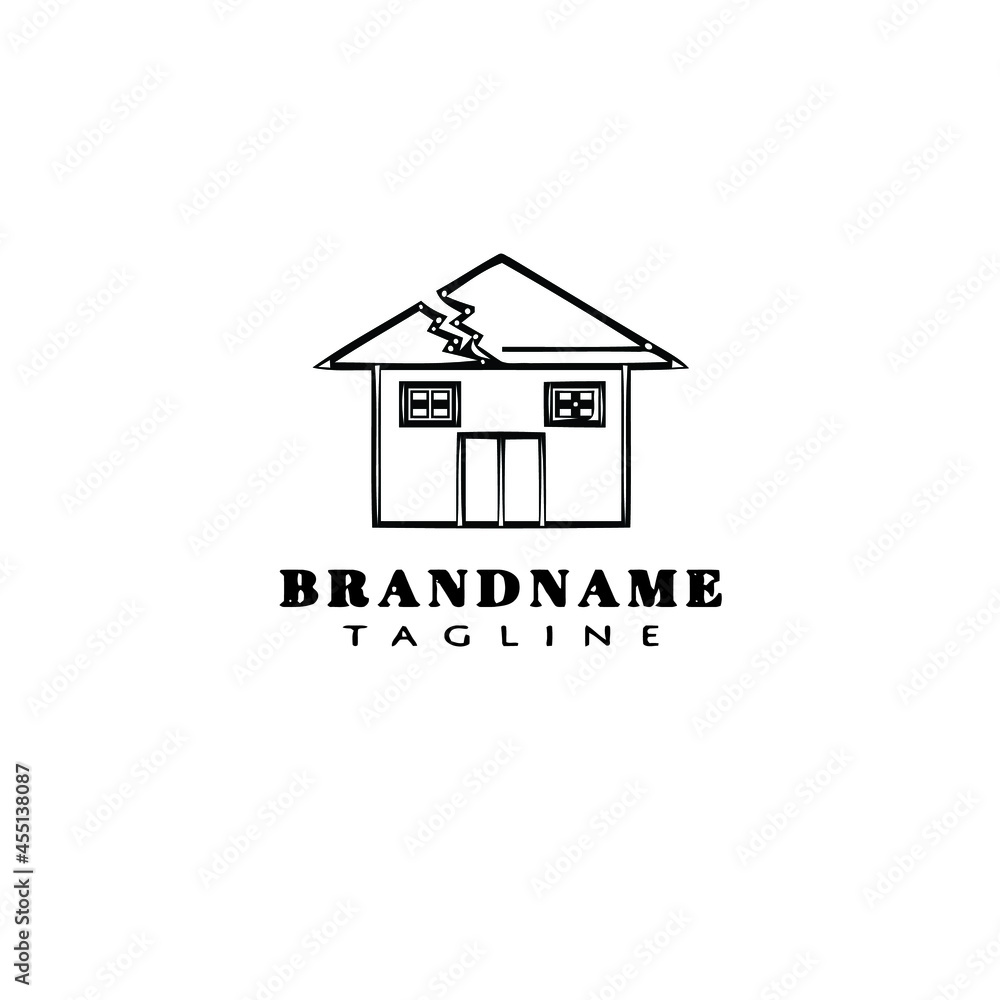 broken house logo template icon design vector illustration broken house logo template icon design vector illustration