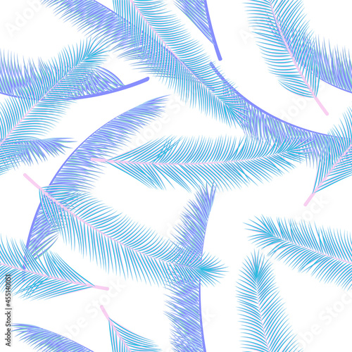 Tropical feather fluff vector seamless pattern. Simple wallpaper. Tribal boho feather fluff textile print ornament.