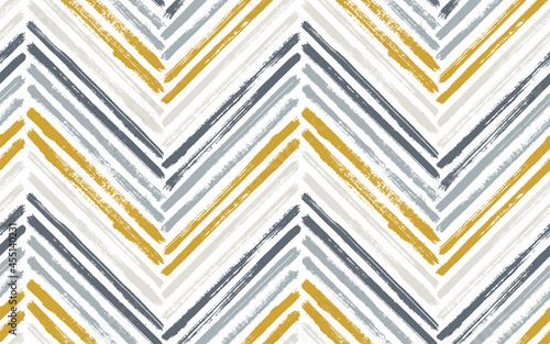 Brush stroke chevron zig zag seamless pattern.