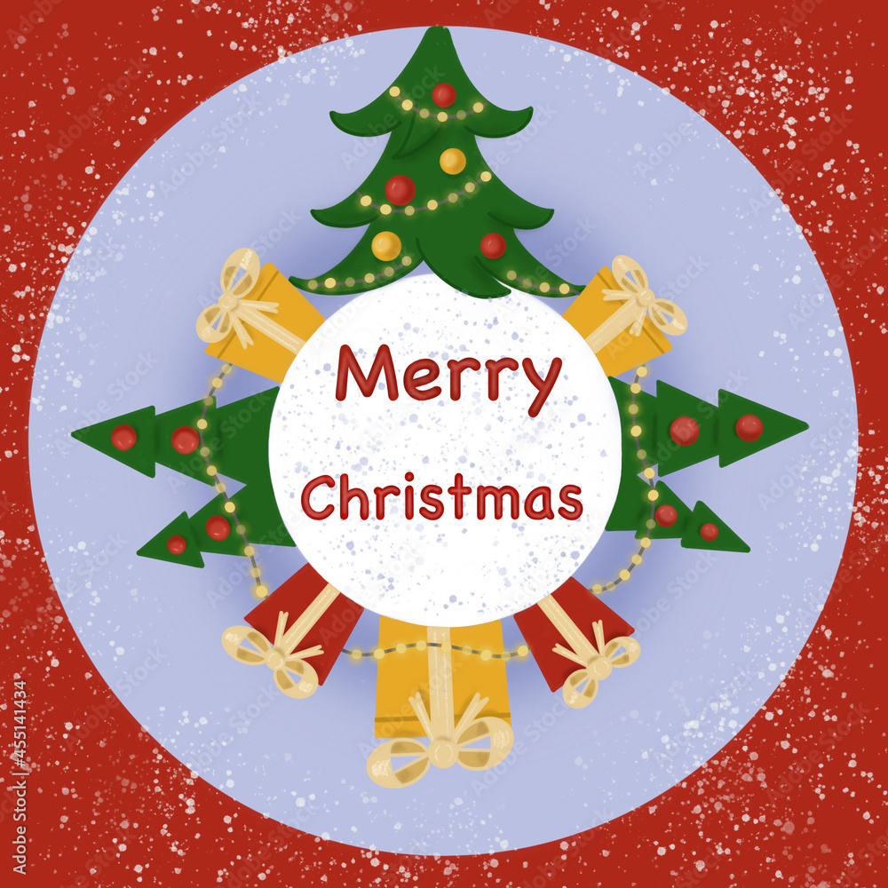 Christmas Greeting Card. Merry Christmas inscription, illustration. Christmas Greeting Card. Merry Christmas inscription, illustration.