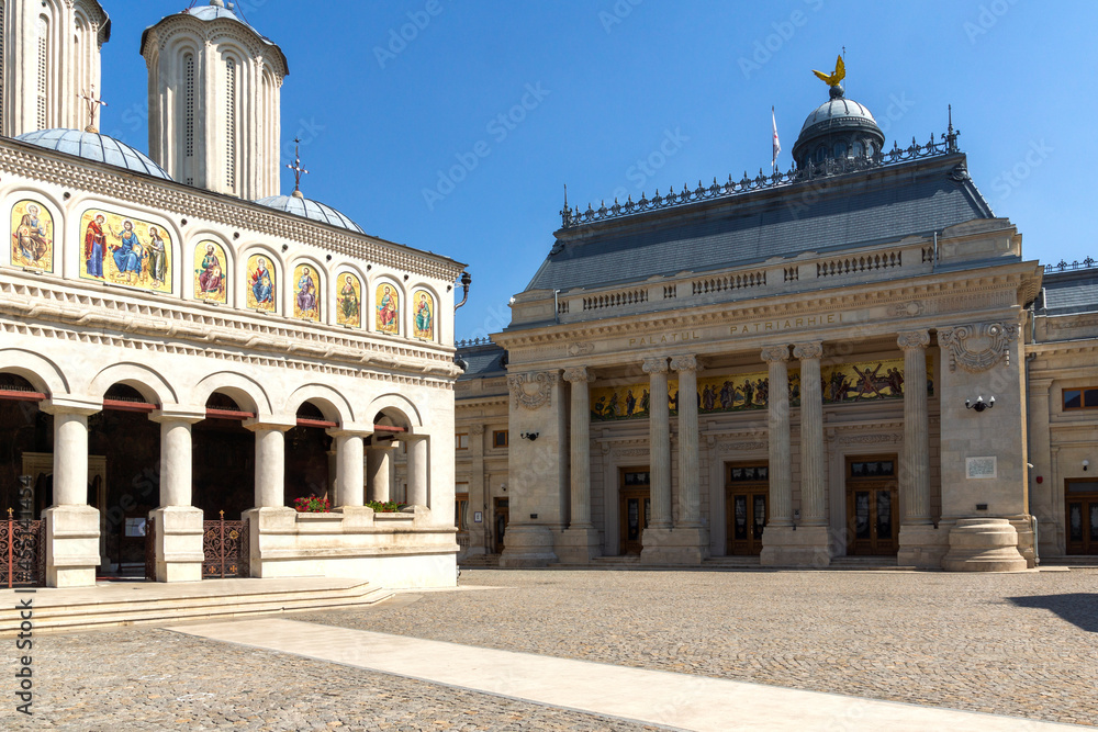 Patriarchal Palace and Cathedral  in city of Bucharest, Romania