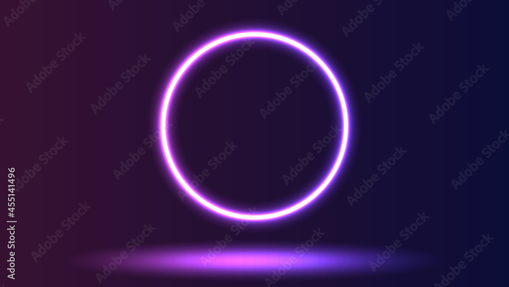 Glowing purple neon circle. Glowing purple neon circle.
