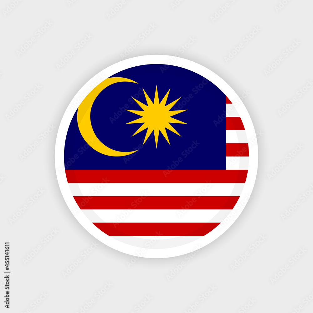 Flag of Malaysia with circle frame and white background Flag of Malaysia with circle frame and white background