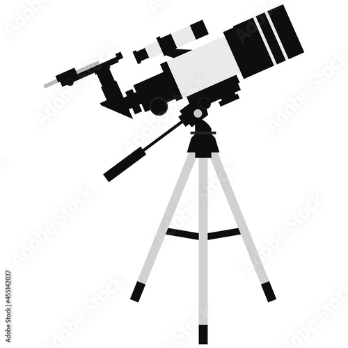 スマホアダプター付きの天体望遠鏡のイラスト素材　宇宙　ベクター