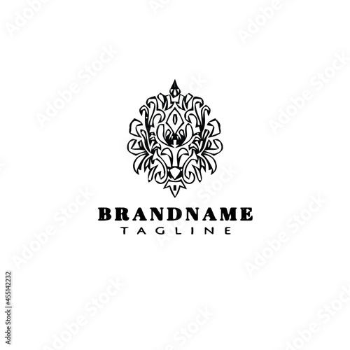 vintage acanthus leaf ornament logo icon design template black isolated vector